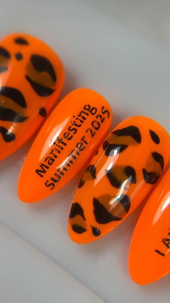 Tangerine Orange Cheeta Print