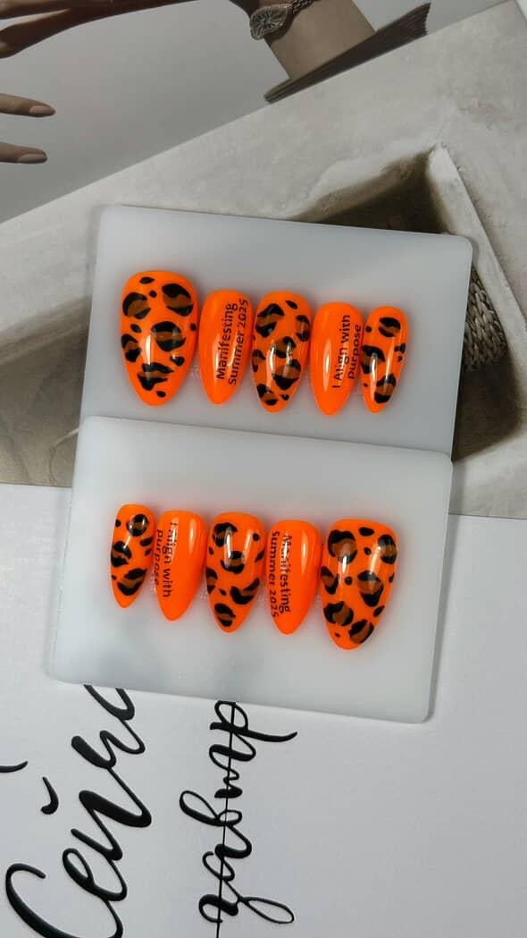 Tangerine Orange Cheeta Print