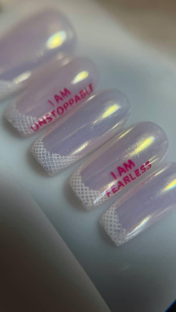 Milky White Shinny Chrome French Tip