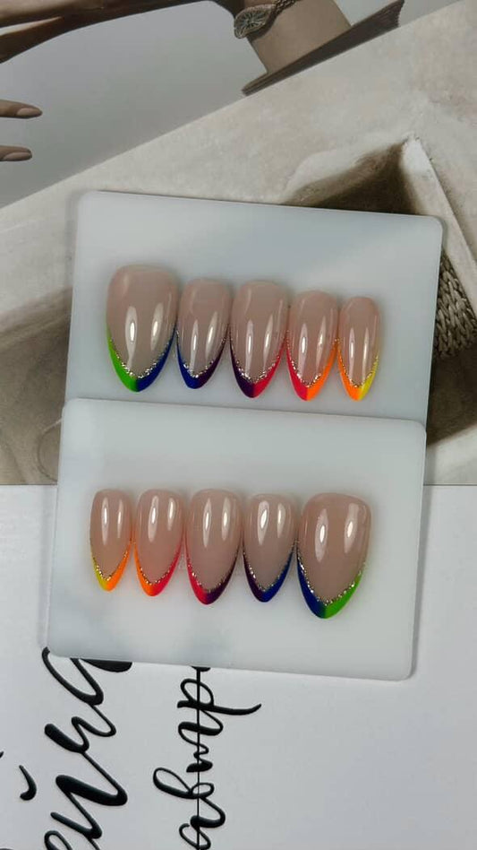 Neon Tips With Silver Accent
